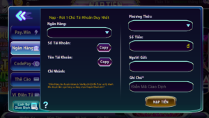 Hướng dẫn cách nạp tiền vào tài khoản game 789 club