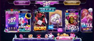 Giao diện của cổng game 789 club trên web