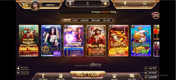 Giao diện đẹp mắt của nhatvip