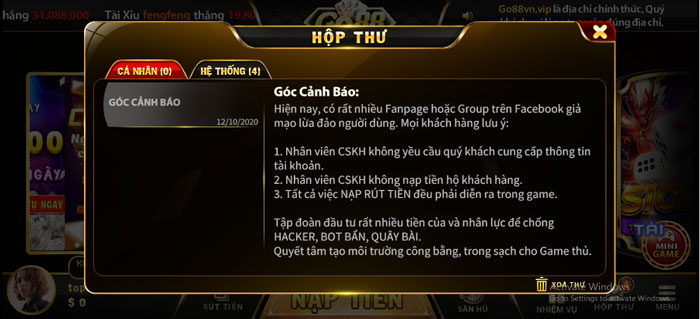 Lời cảnh báo từ Go88