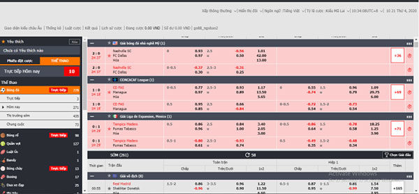 bảng tỷ lệ cược X8 club