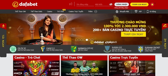 Chơi Dafabet hàng loạt cá cược thể thao rút tiền mặt bao hay