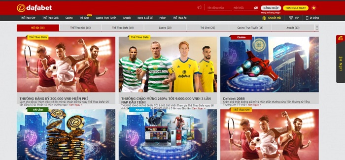 Chơi Dafabet hàng loạt cá cược thể thao rút tiền mặt bao hay