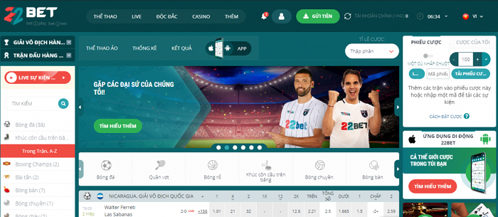 Nhà cái 22Bet địa chỉ cá cược thể thao đỉnh nhất hiện nay