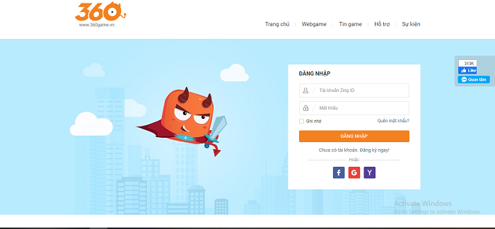 Cổng đăng nhập tại 360game
