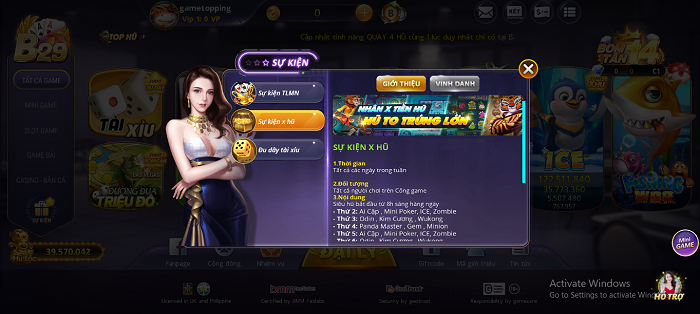 tham gia choi game b29 club