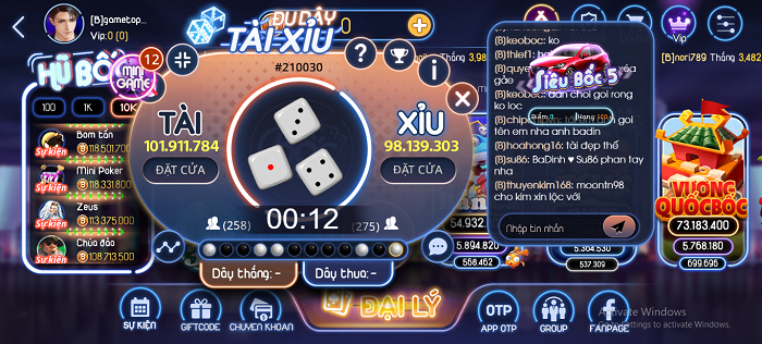 Game tài xỉu tại Boc Club