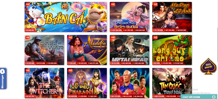 Hơn 20 tựa game nổ hũ hấp dẫn, độc đáo và được phát hành độc quyền bởi Five88