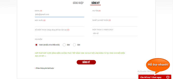 Cổng đăng ký tài khoản Mibet