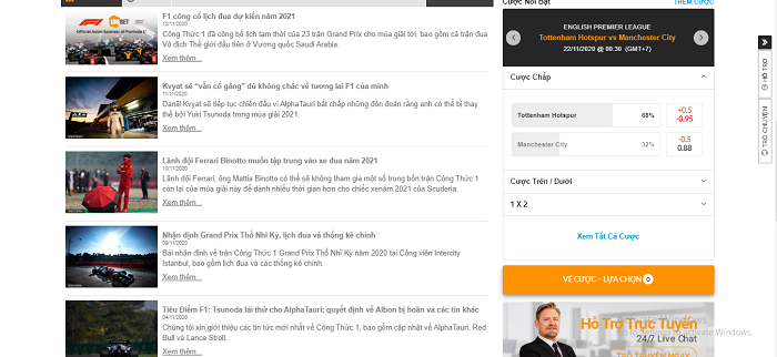 Đầy đủ tin tức, game bài, cá cược thể thao tại Sports998