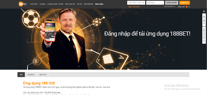 Sports98 có cả ứng dụng trên điện thoại