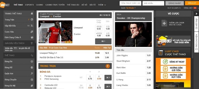 Tham gia 188BET - Cá cược đổi thưởng hấp dẫn rút tiền thưởng