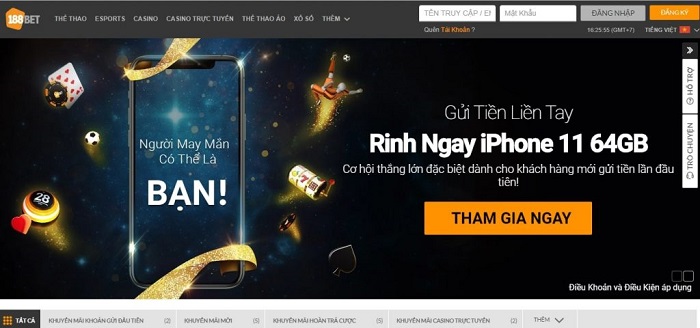 Tham gia 188BET - Cá cược đổi thưởng hấp dẫn rút tiền thưởng