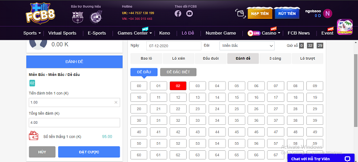Game lô đề tỷ lệ cao FCB8