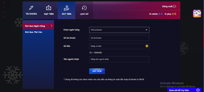 Cách rút tiền tại FCB8