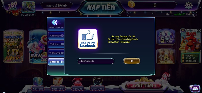 Hướng dẫn cách nhận giftcode 789 Club