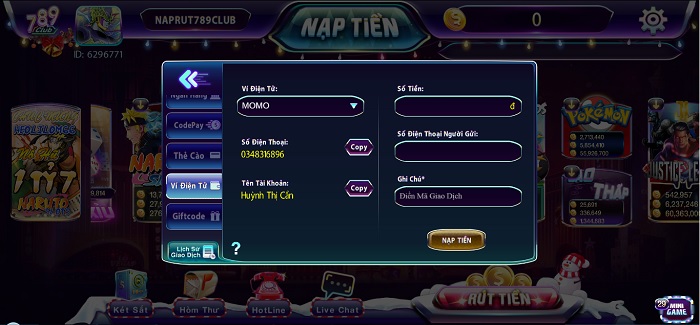 Hướng Dẫn Rút Nạp Tiền 789 Club