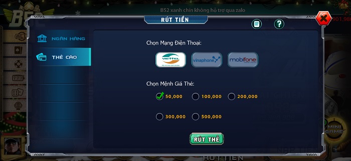 Hướng Dẫn Rút Nạp Tiền B52