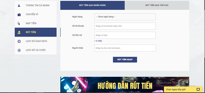 Cách rút tiền tại nhà cái Sky88