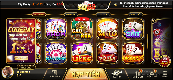 Game bài đổi thưởng Yo88