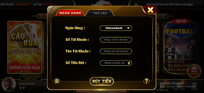 Cách rút tiền tại game bài Yo88