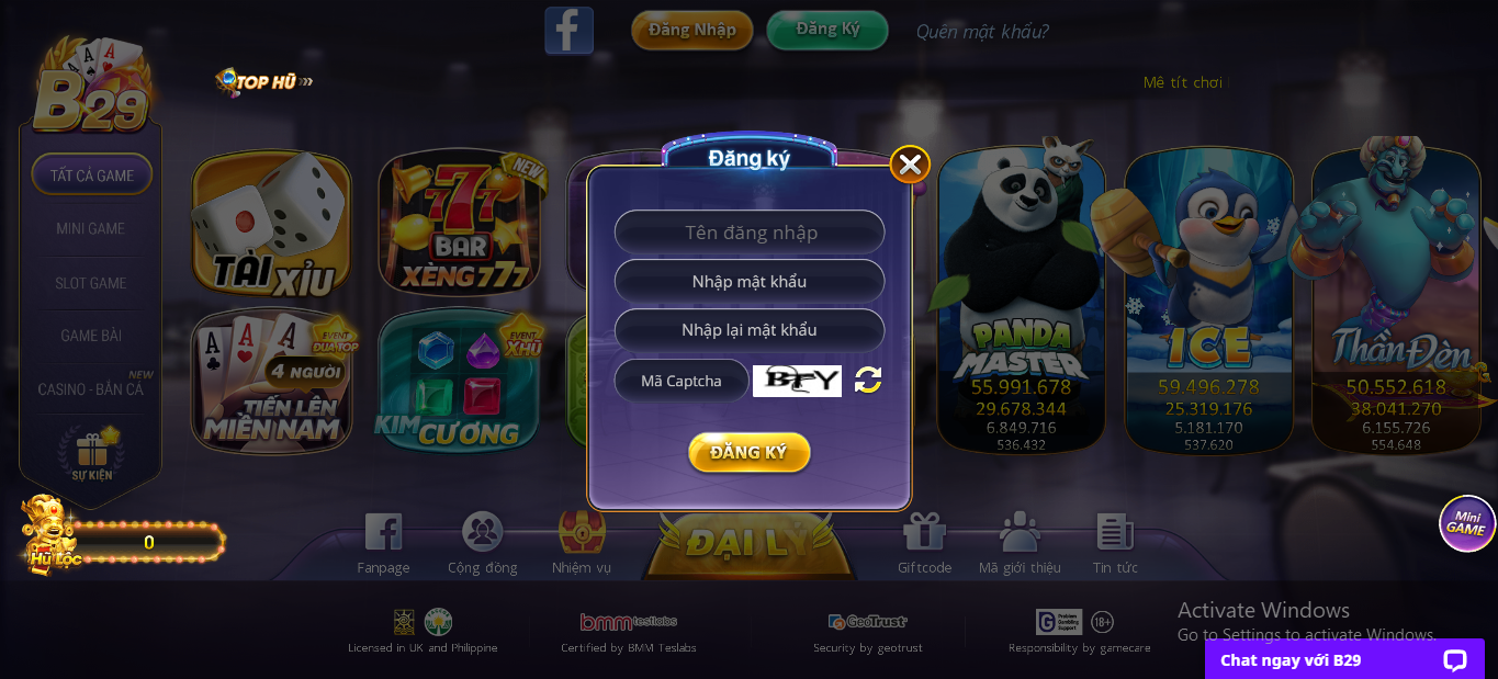 Hướng dẫn đăng ký tài khoản B29 club