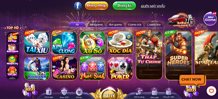 Giao diện game bài Choang Club