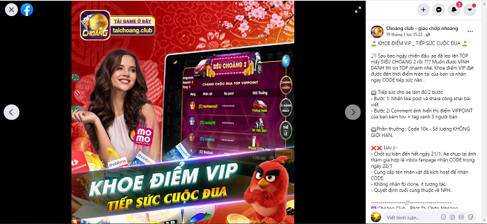 Các chương trình khuyến mãi Choang Club