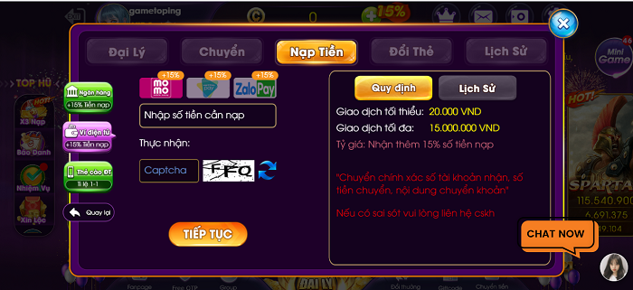 Hướng dẫn rút nạp tiền Choang Club