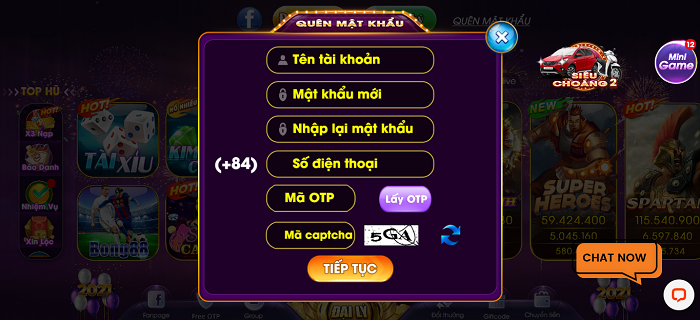 Các thông tin cơ bản cần thiết để lấy lại mật khẩu tại Choang Club