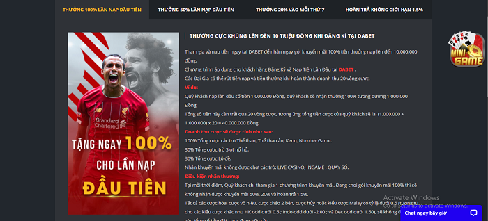 Khuyến mãi Dabet giúp cho người chơi gia tăng cơ hội chiến thắng