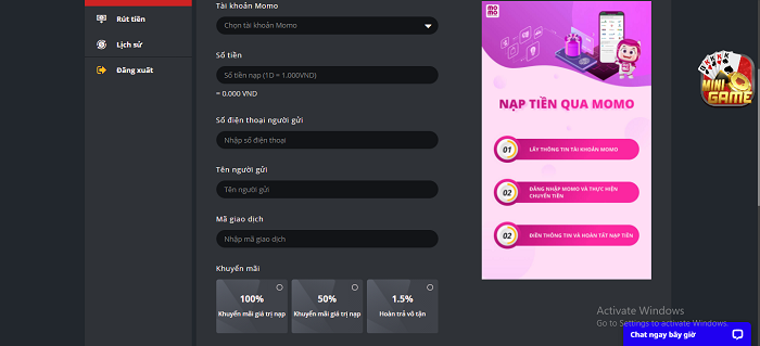 Các phương thức rút nạp tiền ở nhà cái Dabet