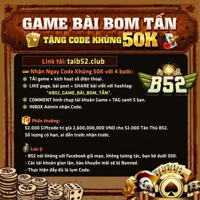Hướng dẫn cách nhận giftcode B52