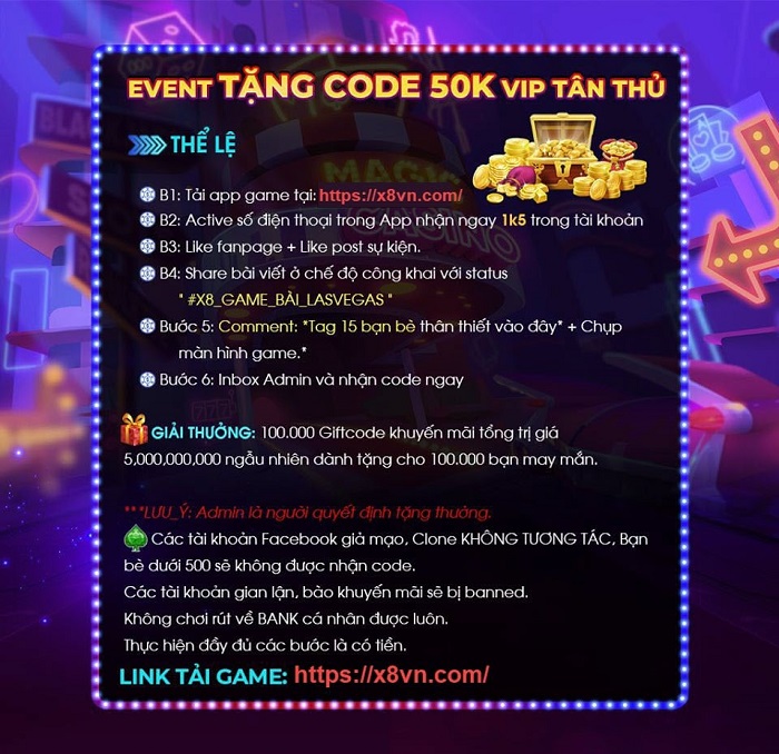 Hướng dẫn cách nhận giftcode x8 club