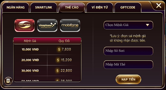 Hướng Dẫn Rút Nạp Tiền nhatvip