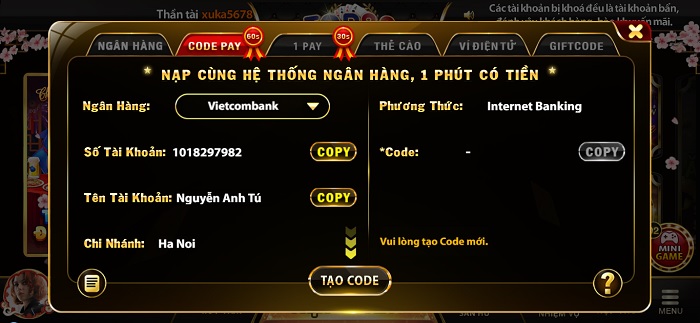 Hướng Dẫn Rút Nạp Tiền top88