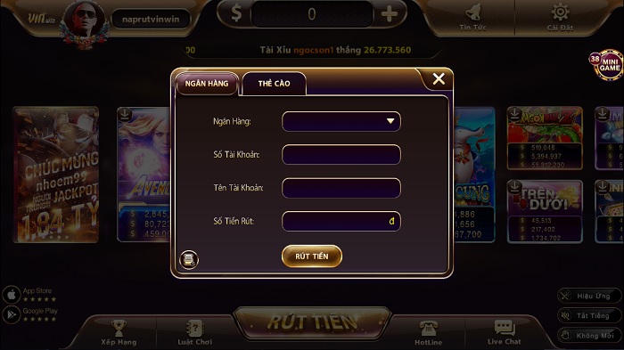 Hướng Dẫn Rút Nạp Tiền vinwin