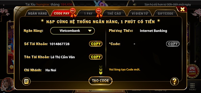 Hướng Dẫn Rút Nạp Tiền x8 club