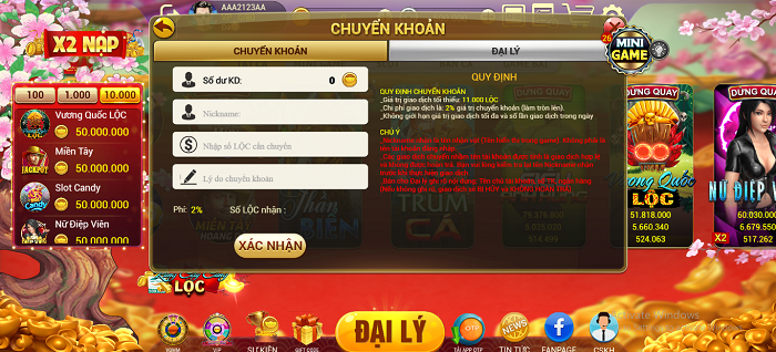 Các phương thức nạp rút tiền Nagavip