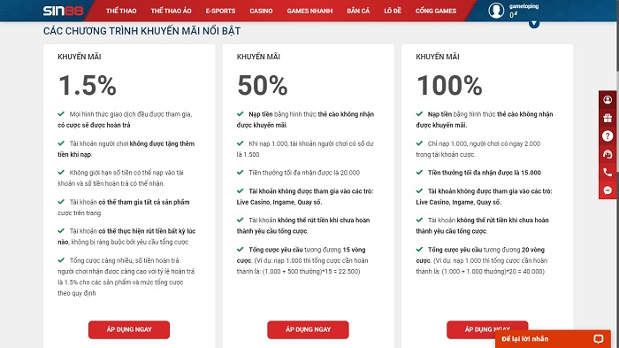 Sin88 | Link vào Sin88 mới nhất | Đánh giá nhà cái Sin88