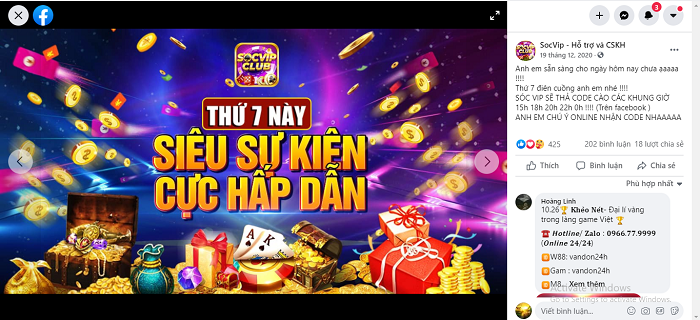 Các chương trình khuyến mãi hiện có tại Socvip