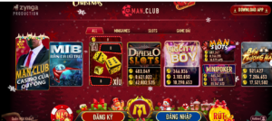 Giao diện cổng game Manclub