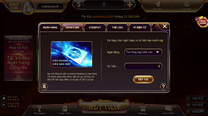 Hướng Dẫn Rút Nạp Tiền Macau Club