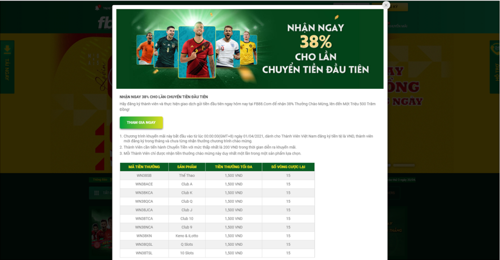 Ưu đãi lên đến 38% cho lần chuyển tiền đầu tiên f88