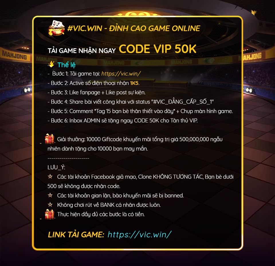 Khuyến Mãi 50k Tân Thủ Trải Nghiệm Cùng VicWin