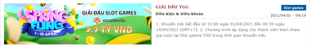 Giải đấu YGG Vwin