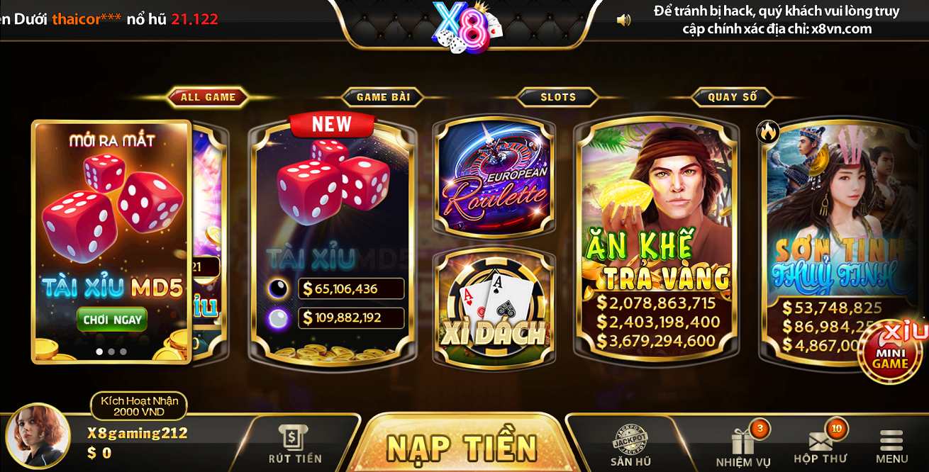 Khuyến Mãi X8 Club| Cược 1K Nổ Hũ 1 Tỷ|