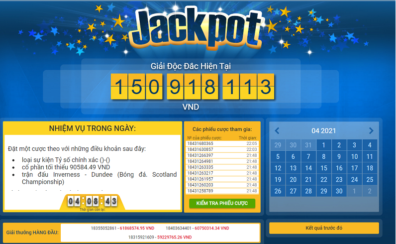 Độc Đắc Jackpot 1xbet