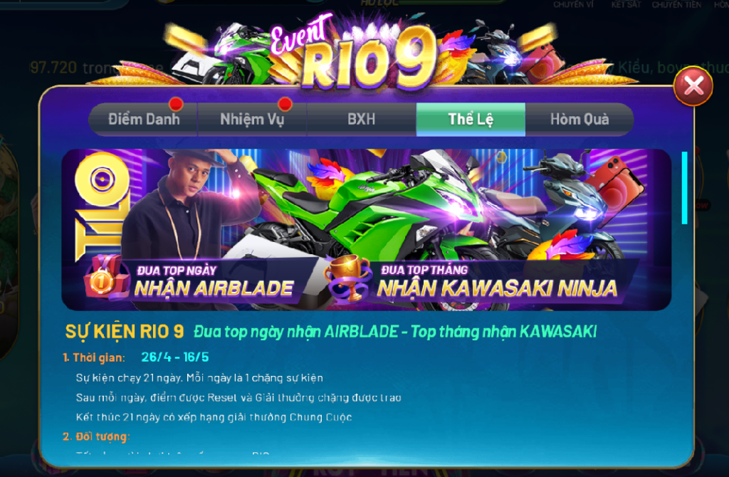 nhận kawasaki tại lộc win