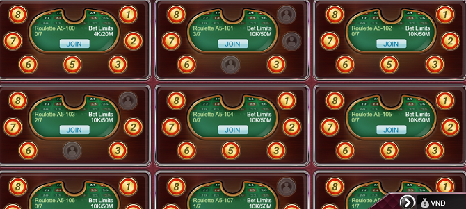 bàn cược roulette sbotop